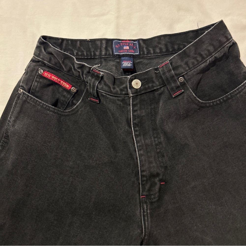 Mens Vintage U.S. Polo Assn black jeans, 32 x 30